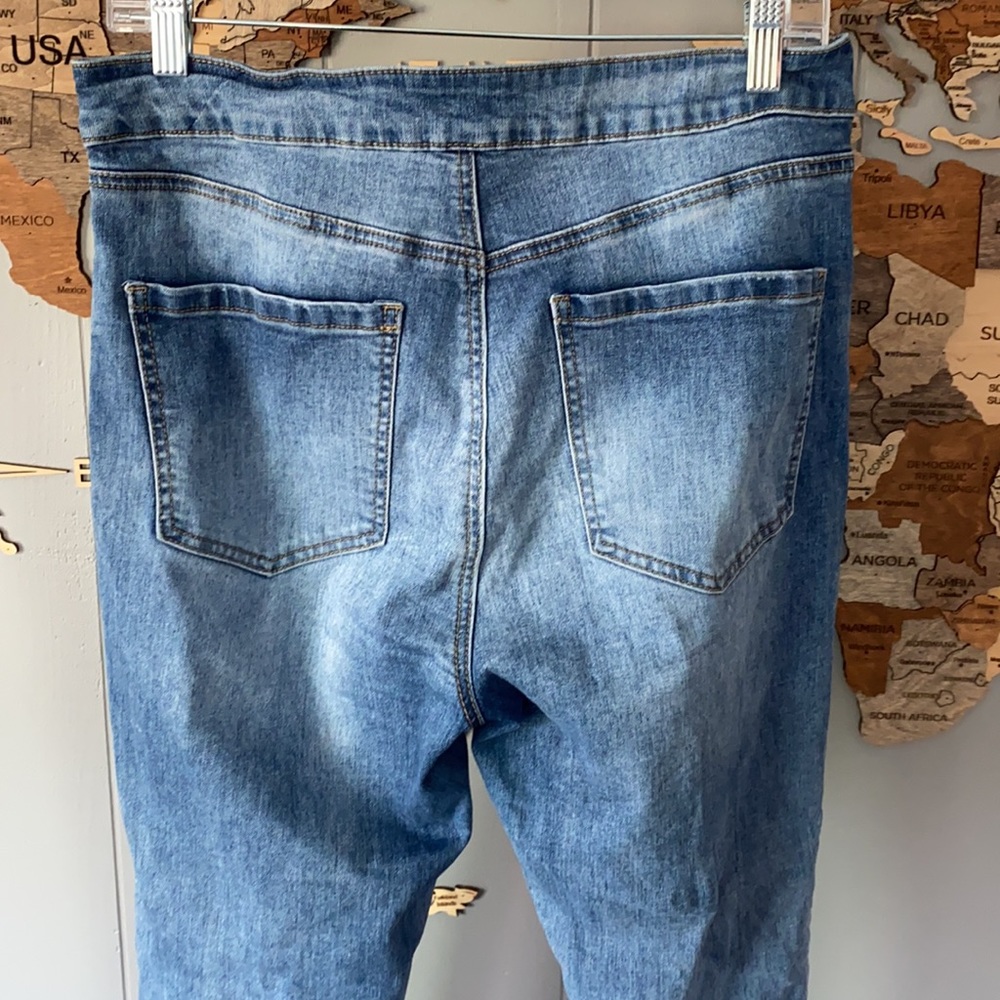 Drawstring Med Rise Skinny Denim Jean - Picture 6 of 6